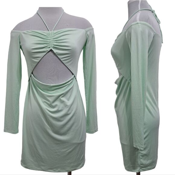 Princess Polly Sexy Cut Out Taylor Mini Dress Pistachio Size 12 - Picture 4 of 14